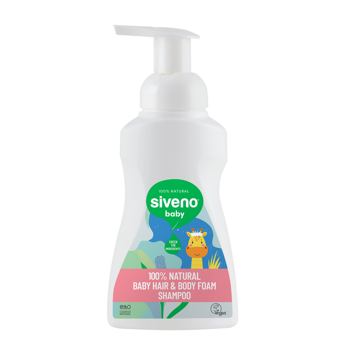 Siveno 100% Natural Baby Hair & Body Foam Shampoo 250 ml