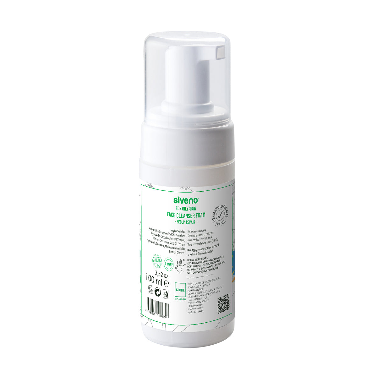 Siveno 100% Natural Face Cleansing Foam 100ml