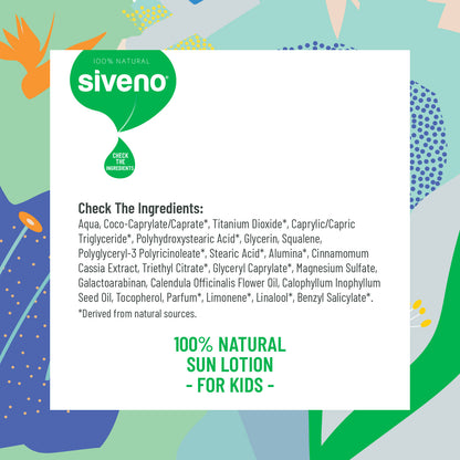 Siveno 100% Natural Sun Lotion for Baby and Kids SPF50+ 100ml