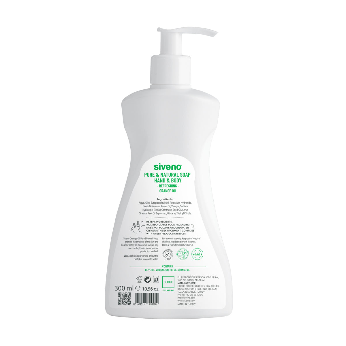 Siveno 100% Natural Orange Oil Pure Soap 300ml